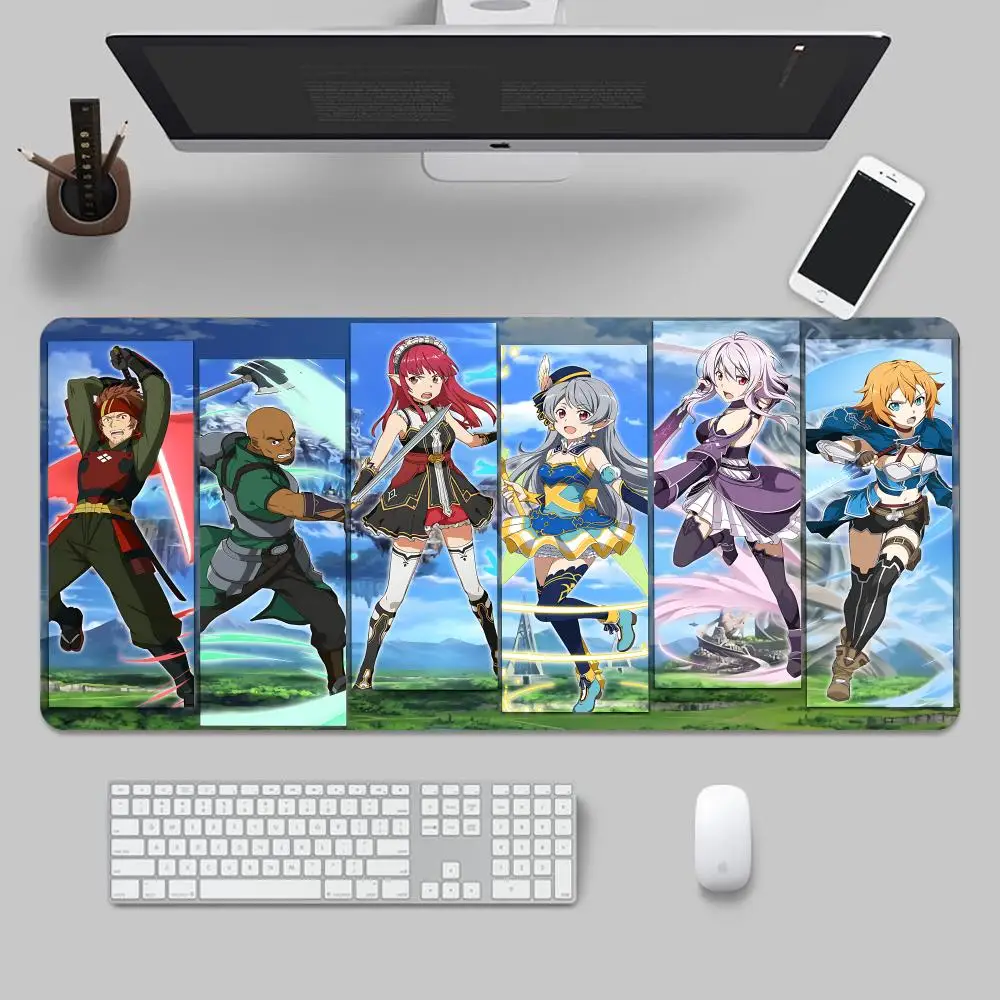 Sword Art Online Mouse Pad Keyboard Desk Mats, Kawai Rubber, Non-Slip Desk Mat, XXL90x40cm