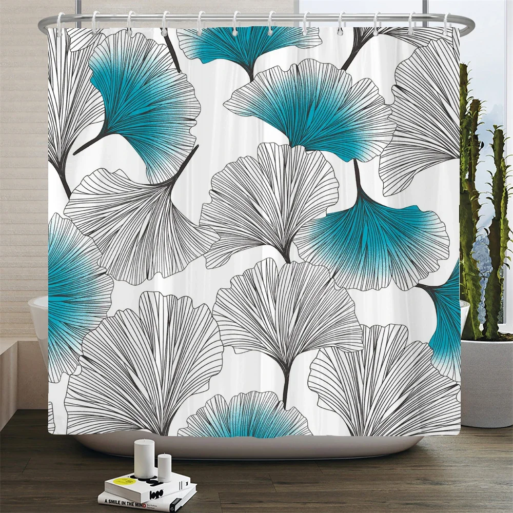 Minimalist style Leaves Shower Curtains Watercolor Boho Floral Waterproof Morden Bathroom Bathtub Curtain Room Decor With Hooks