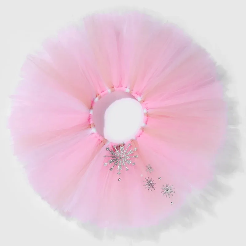 엘사 튜튜 스커트 여자아이 키즈 튤 공주 스커트 왕관 포함 유아 여아 튜튜 어린이 크리스마스 의상 생일 선물