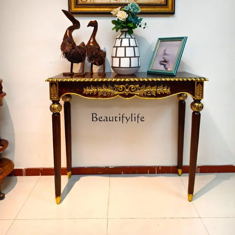 

French Style Entryway Table European Style Solid Wood Living Room Partition Hallway Decorative Table