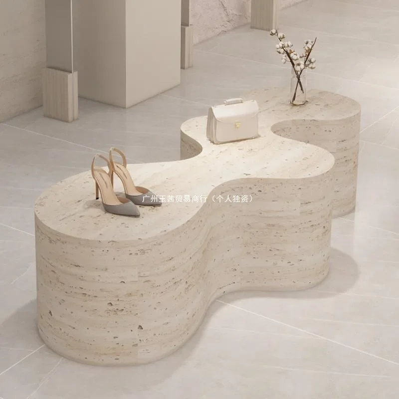 Clothing store Nakajima table, travertine storage, flowing water table, women's clothing store, jewelry placement