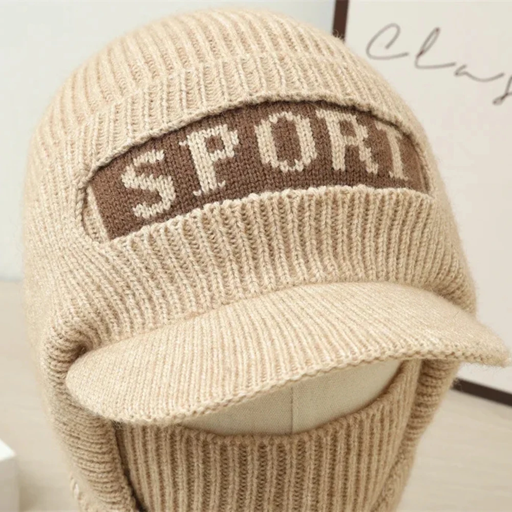 2025 جديد الشتاء قبعة وشاح مجموعة للرجال النساء محبوك قبعة قناع رشاقته بالاكلافا إيرفلاب بونيه الرقبة الدافئة تسلق الجبال قبعة تزلج