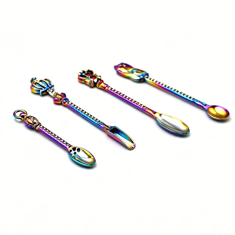 Mini Tobacco Spoon 4PCS Mixed Metal Micro-tuning Bottle Shovel Tea Herb Powder Spade Smoking Tools view 6