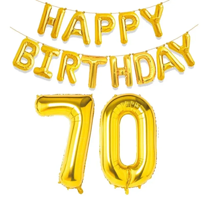 15 Stück goldene alles Gute zum Geburtstag mit Zahlen-Folienballons für Kinder und Erwachsene, Party-Dekoration, Junge, Mädchen, 10, 18, 20, 25, 30, 35, 40, 50, 60 Jahre alt – Detail 31