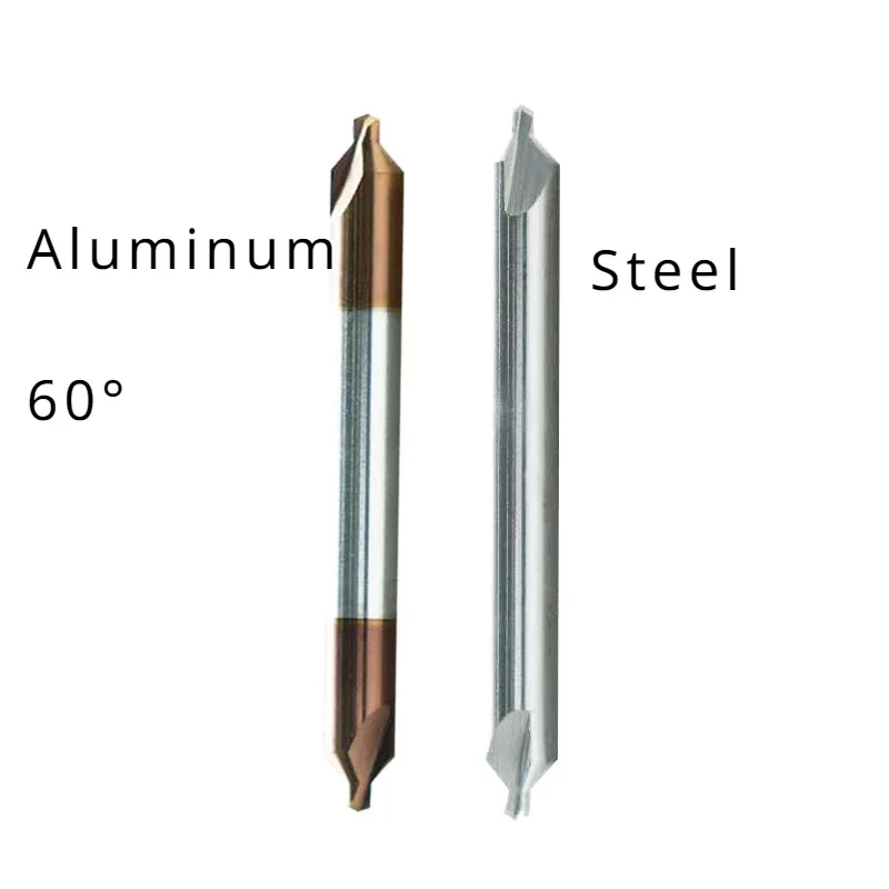 

HRC60 double head center drill bit 56 degree hard alloy drill bit 0.4 1-5.0 double head metal drill bit CNC tool steel aluminum