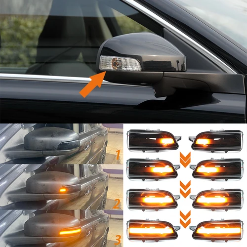 Para Volvo C30 C70 S40 S60 V40 V50 V70 08-2010 S80 luz LED de intermitente dinámica para coche indicador de espejo retrovisor lateral lámpara intermitente