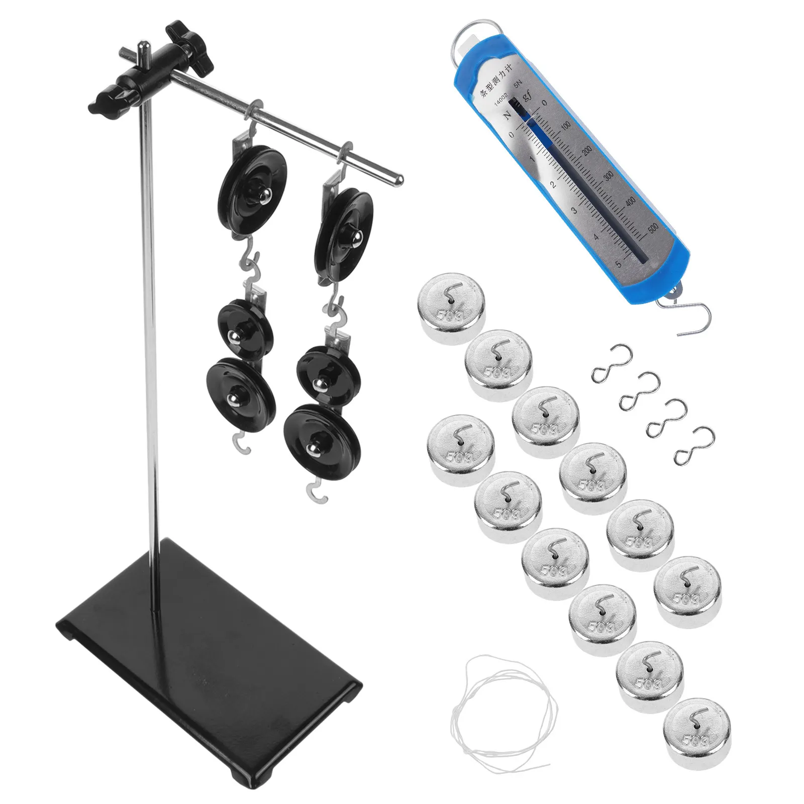Kit de poulies réglables en hauteur, outil pédagogique multifonctionnel pour l'enseignement de la physique, pour les expériences de mécanique et l'apprentissage scientifique