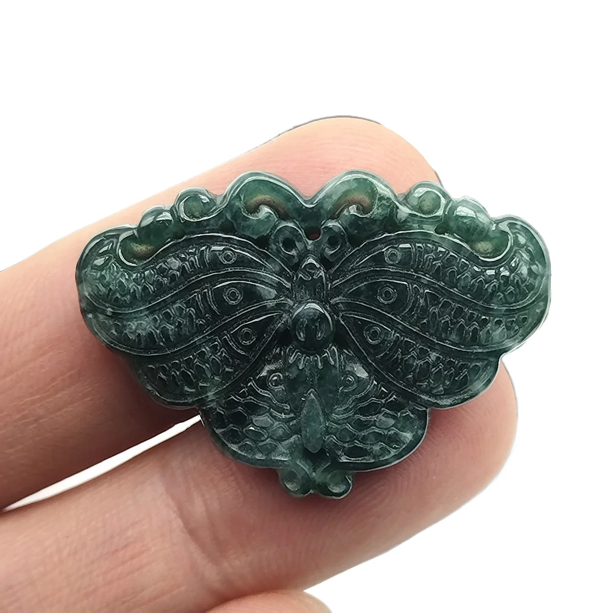 

Burma Blue Green 100% Natural Type A Jade Jadeite Carved Butterfly Pendant