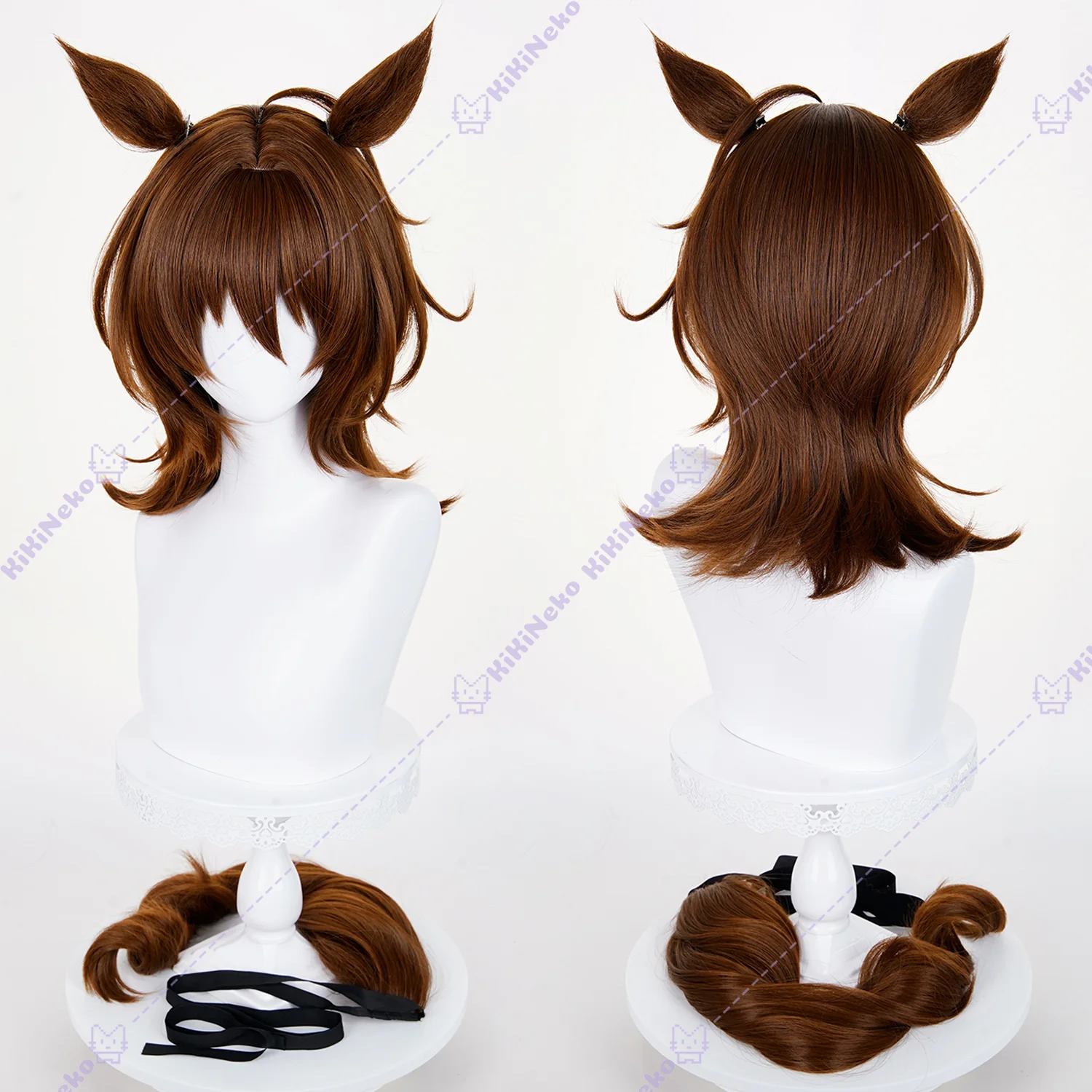 Game Pretty Derby Agnes Tachyon Cosplay Wig Ear Tail Umamusume Agunesu Takion Superluminal Princess For Hallowmas Party Adult image 4