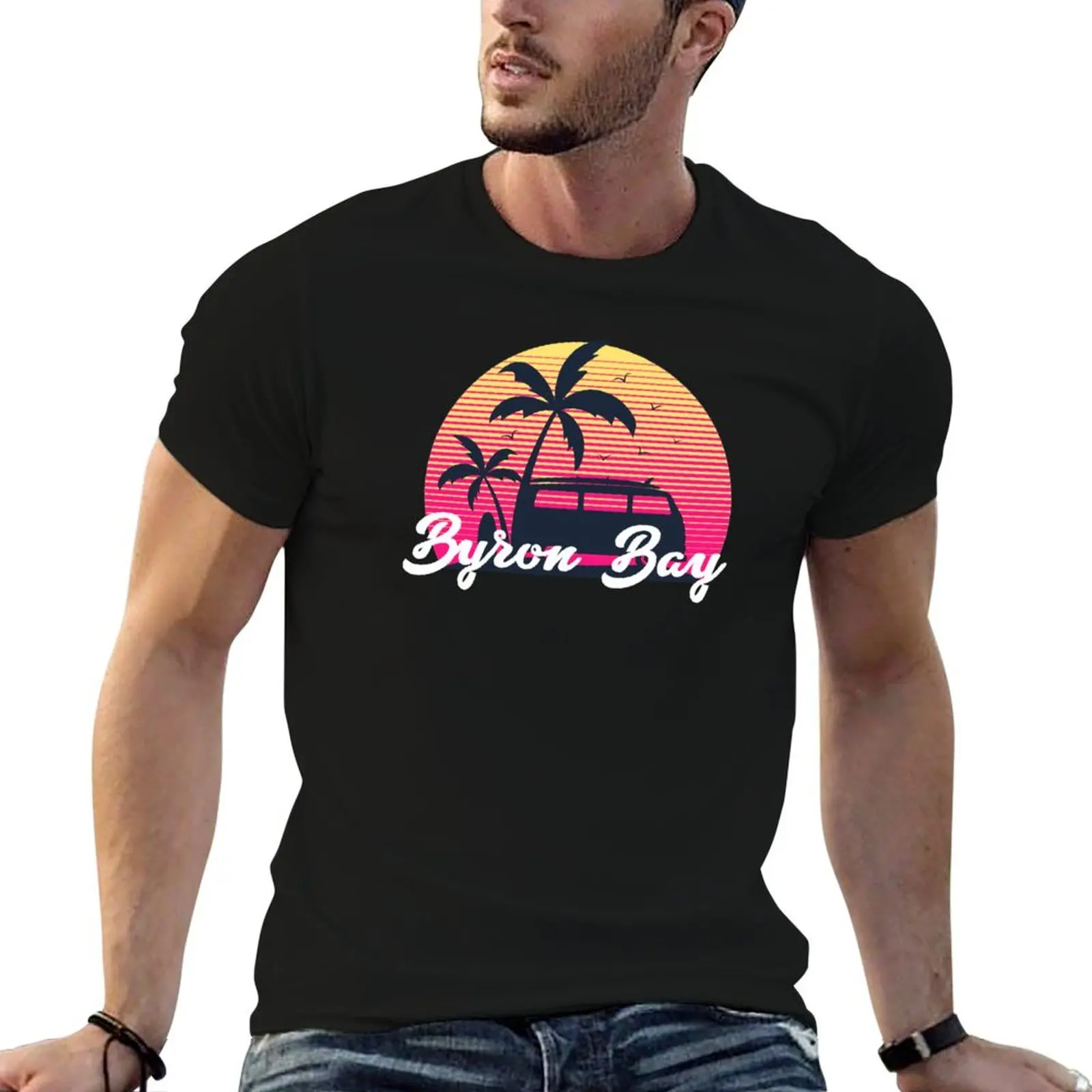 Byron bay, Australia sunset T-Shirt Plus Size Outdoor Casual Top
