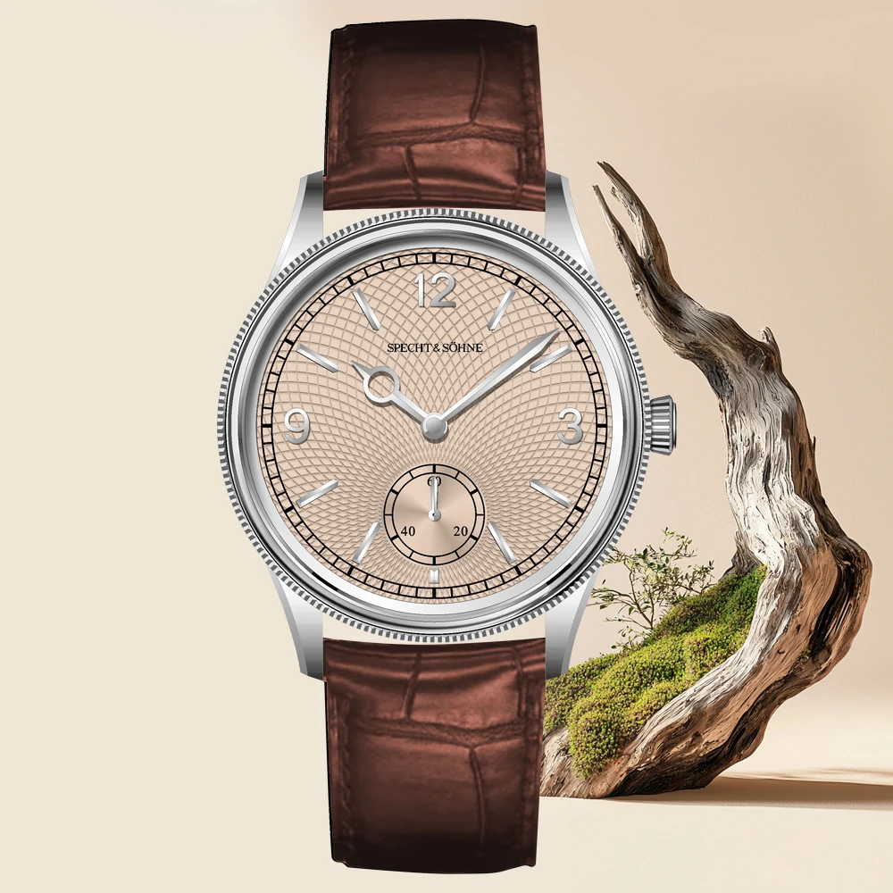 Specht & Söhne New Ice Blue 1908 Men Watch Chronograph Automatic Mechanical Wristwatch Genuine Leather Strap Vintage Watches