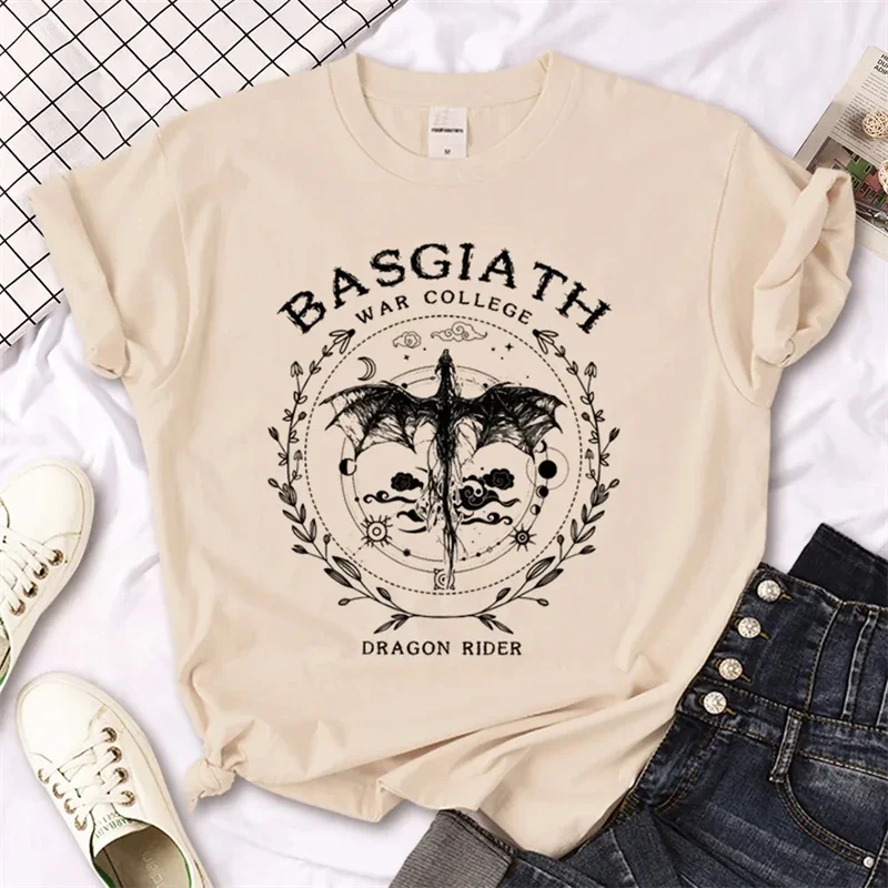 Fourth Wing Tee Women Streetwear Short Sleeve T Shirt Female Japanese Anime Graphic Fashion Harajuku Casual Tees Aesthetic Tops