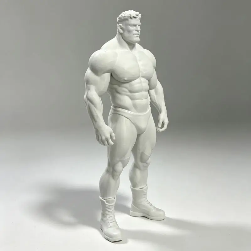 Powerful Muscular Male White Figure Model - 3D Printed Fitness And Bodybuilding Male Statue - Desktop Decoration 20cm