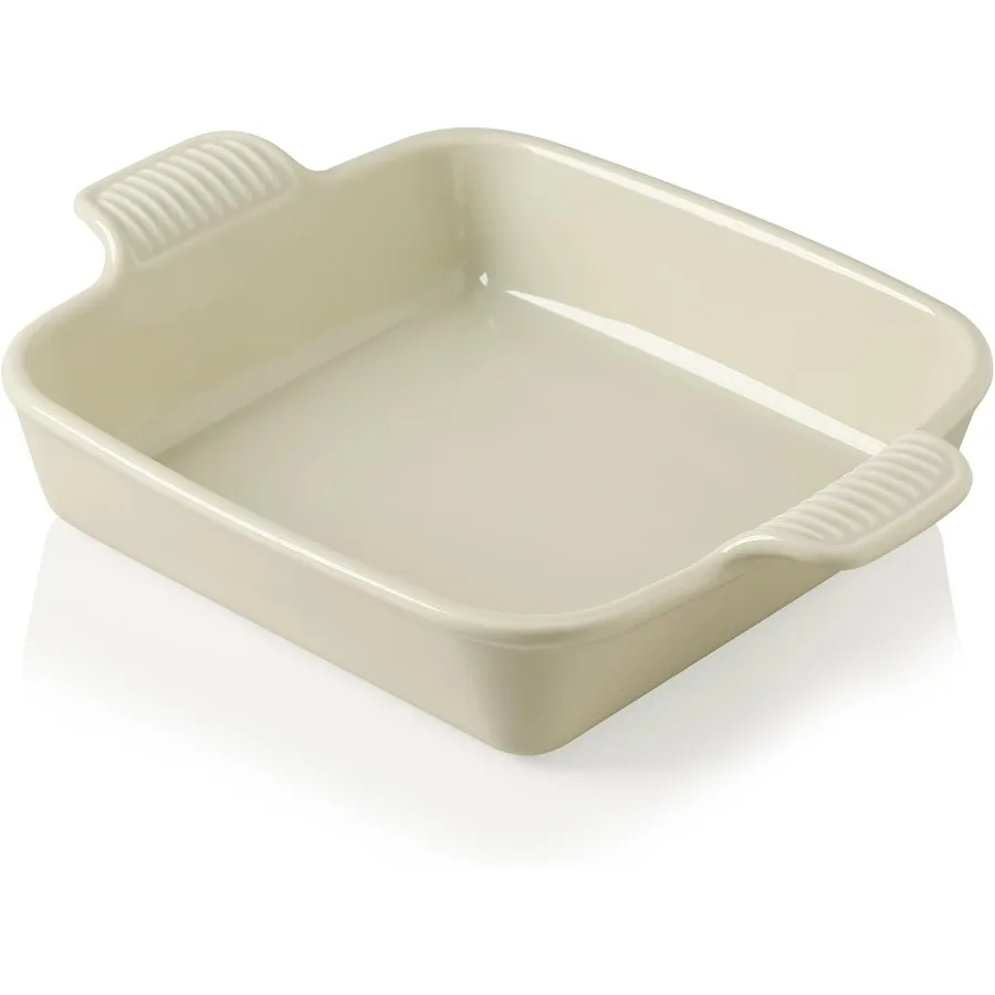 

Ceramic Baking Dish, 9 x 9 Cake Baking Pan for Brownie, Porcelain Square Bakeware with Double Handle for Casserole, Lasagna, Fam