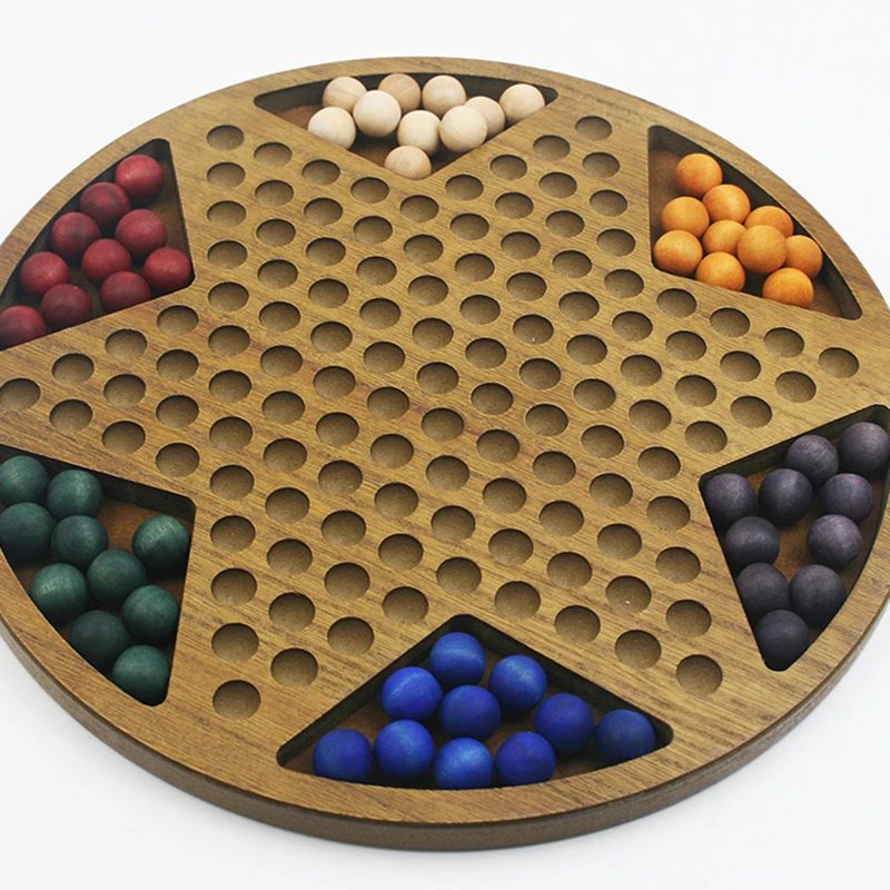 Multi-Player Desk Board Game Checkers Wood-Like Puzzle Education Entertainment Family Day Game