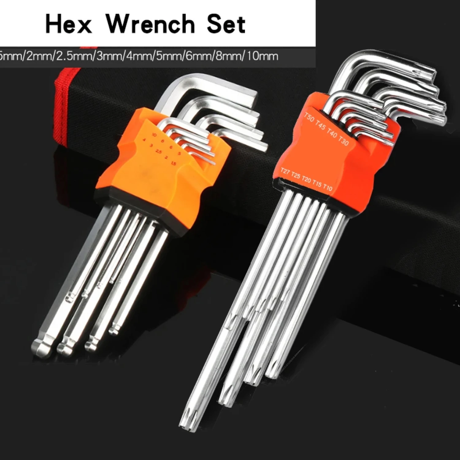 

8PCS/9PCS L Type Double-End Screwdriver Hex Wrench Set Allen Key Hexagon Flat Ball Torx Star Spanner Key Set Hand Tools Bit set