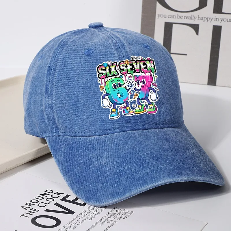 

Забавная бейсболка с мультяшным принтом «67 Six Seven» для пар, унисекс, для активного отдыха, подарок на день рождения
