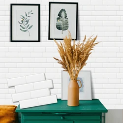 1 Sheet Peel and Stick White Subway Tile WallSticker Backsplash Of Kitchen Wall Stickers