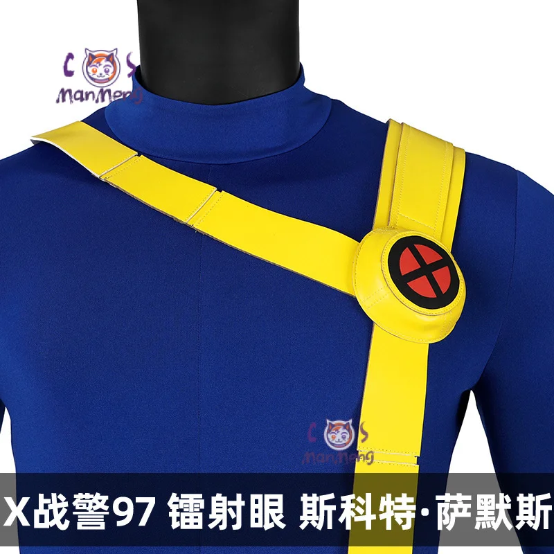 Adult Anime X Police 97 Man Cyclops Scott Summers tute Halloween Carnival Cosplay Costume Blindfold Belt accessori scarpe