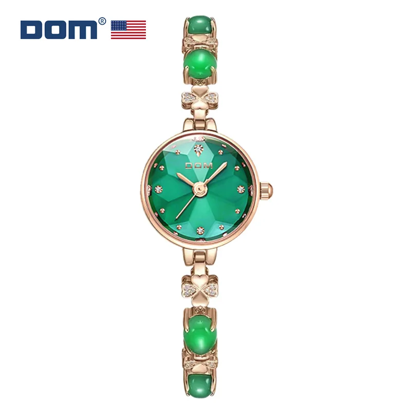 

2022 New Ladies Watch Quartz Waterproof Fashion Casual Green Bracelet Diamond Cut Face Women Clock G-1566