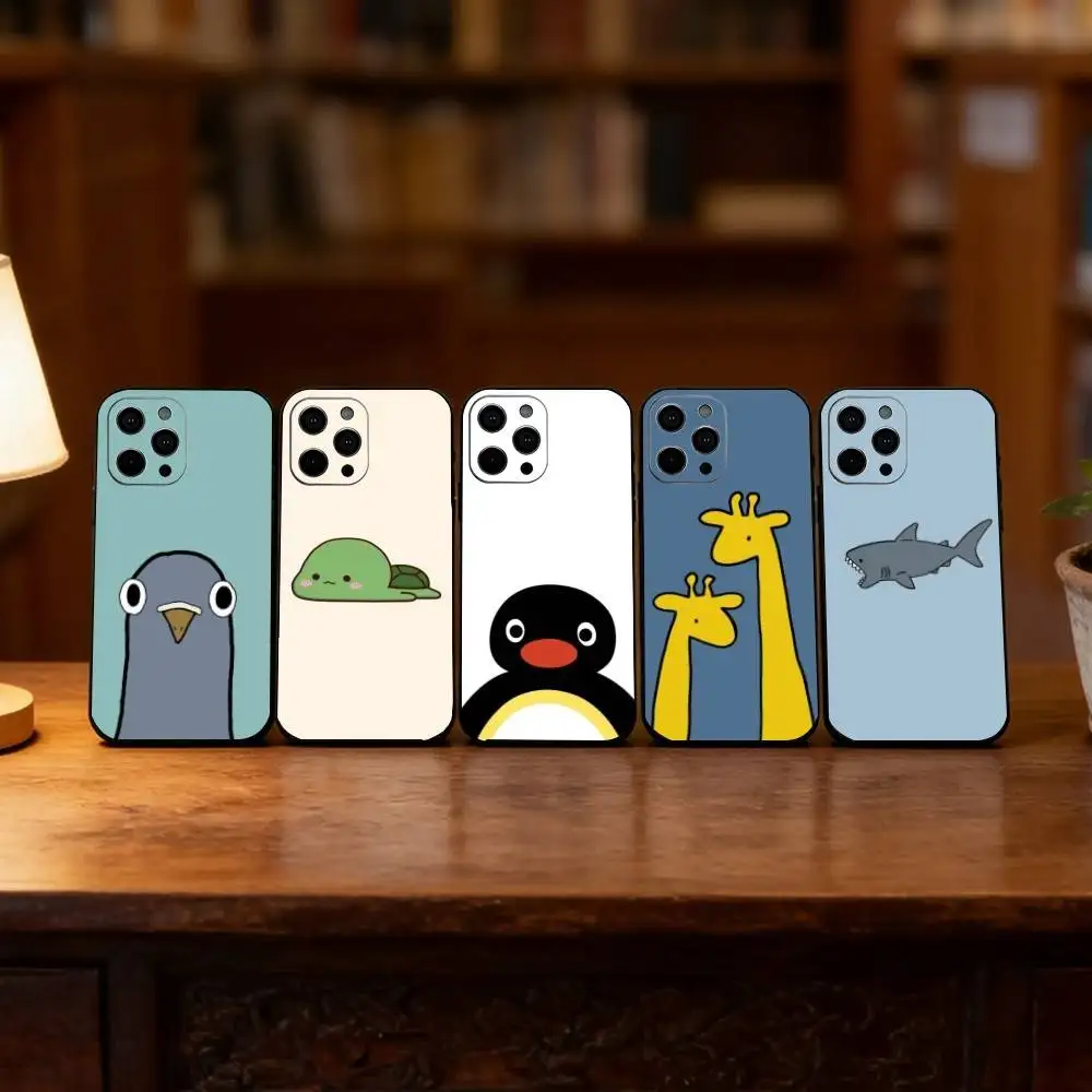 

cartoon Phone Case For iPhone 17,16,15,14,13,12,11 Plus,Pro Max,XS,Soft Silicone Black Cover