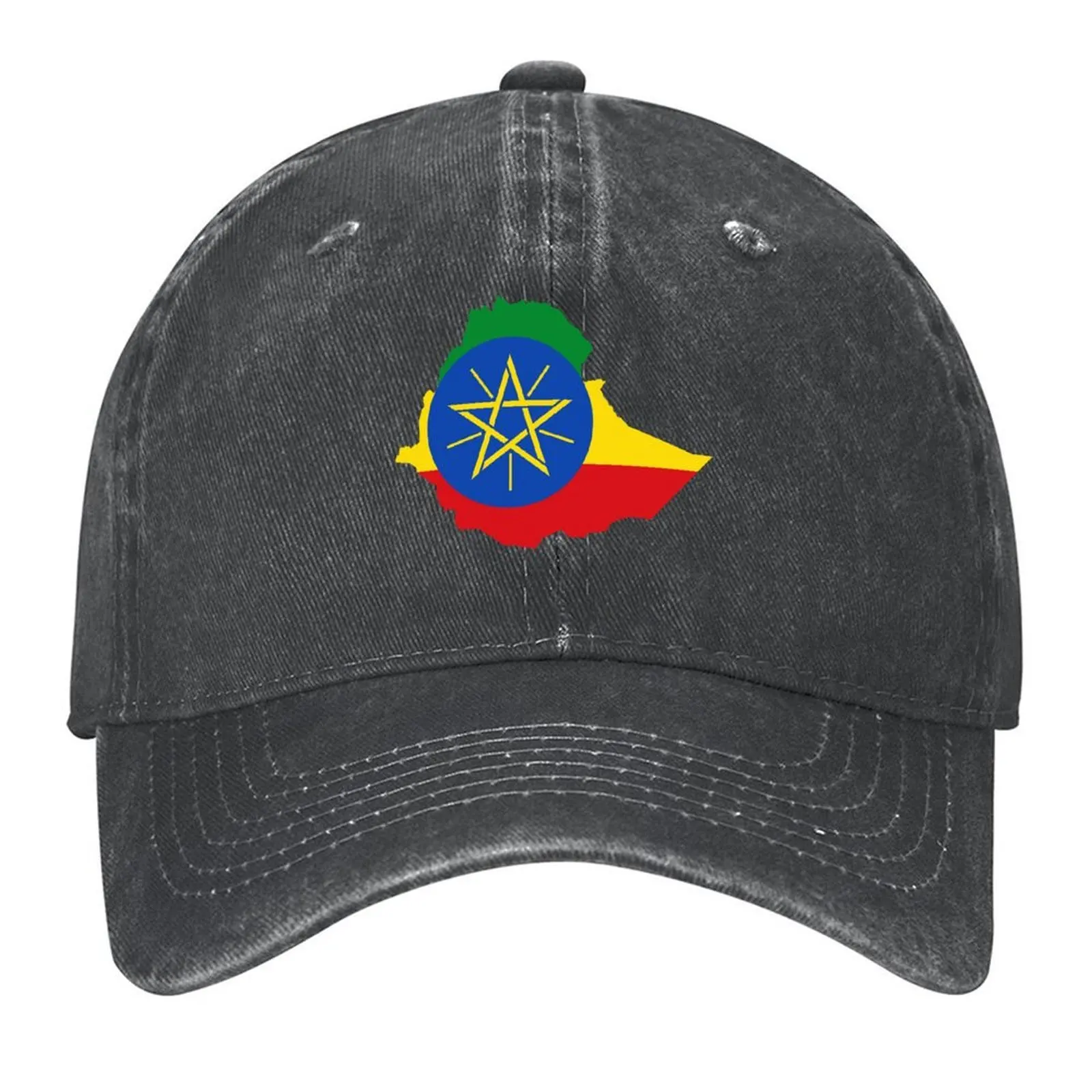 

Flag Map of Ethiopia Baseball Cap Fashion Beach Anime Hat dad hat Golf Wear Female Men's