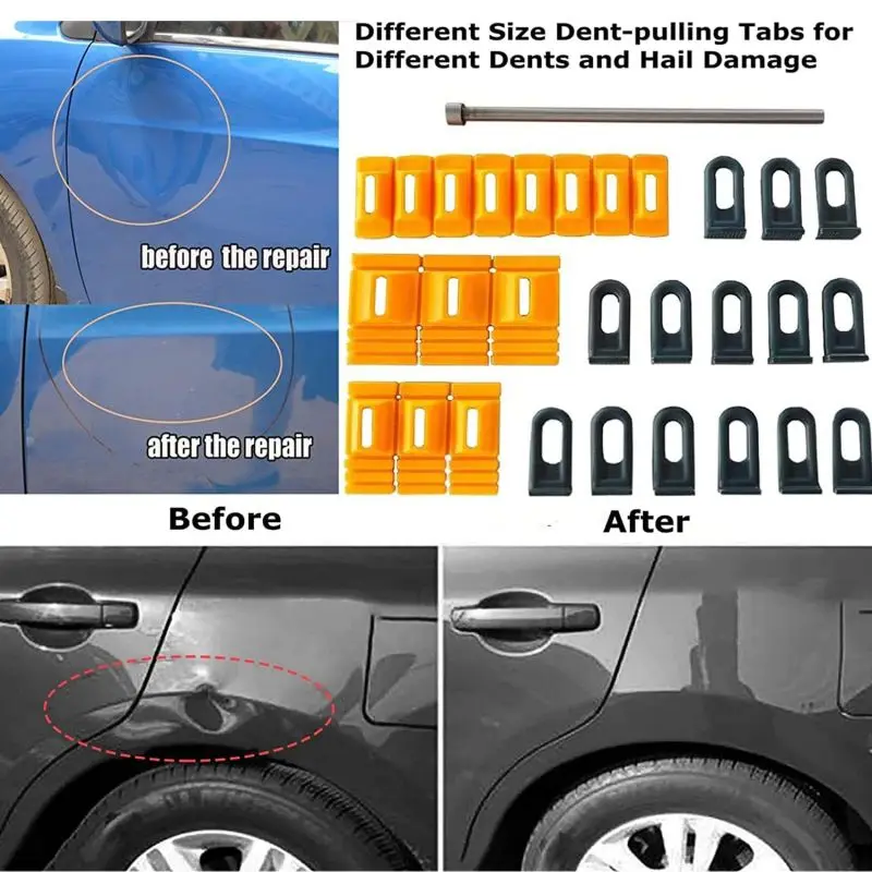 Car Professional Auto Body Paintless Dent Repair Tools Dent Remover Pulling Tabs