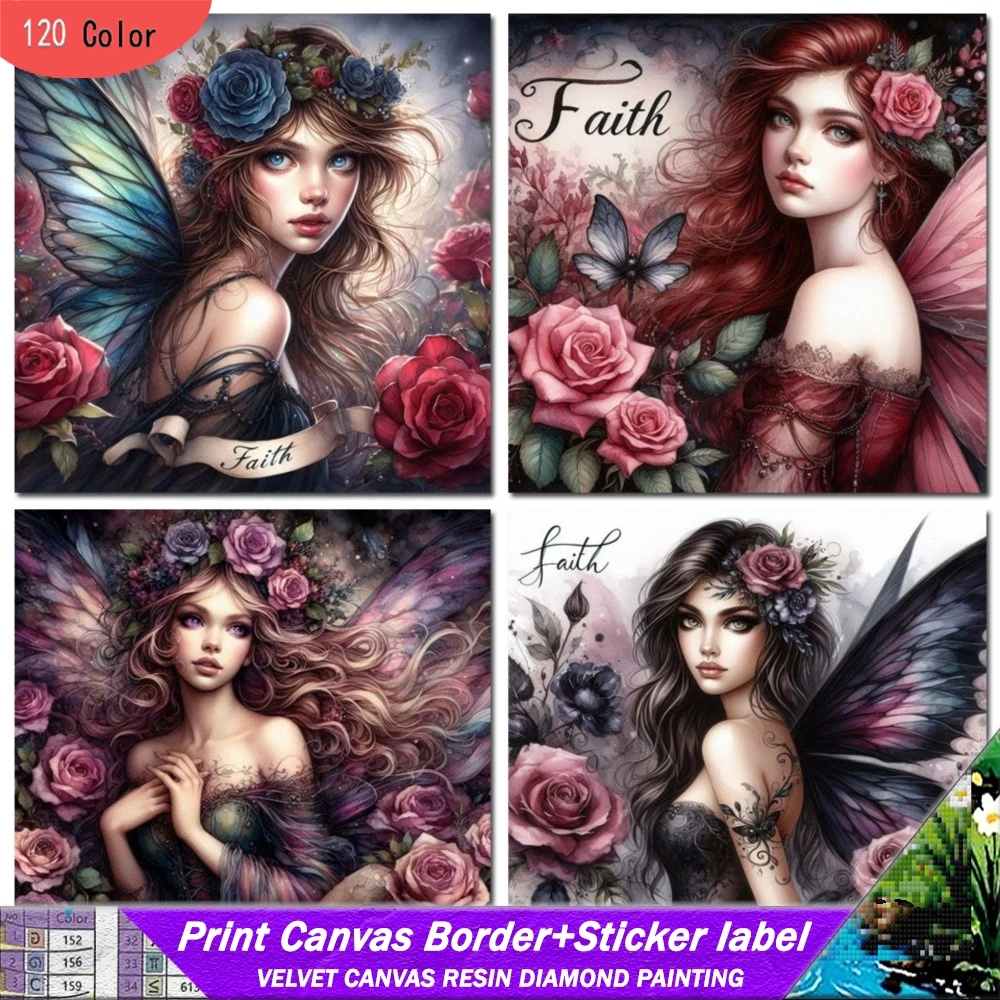 120 Ccolor смола алмазная живопись с наклейкой Роза Эльф девушка 5D мозаика комплект DIY вышивка крестиком горный хрусталь домашний декор