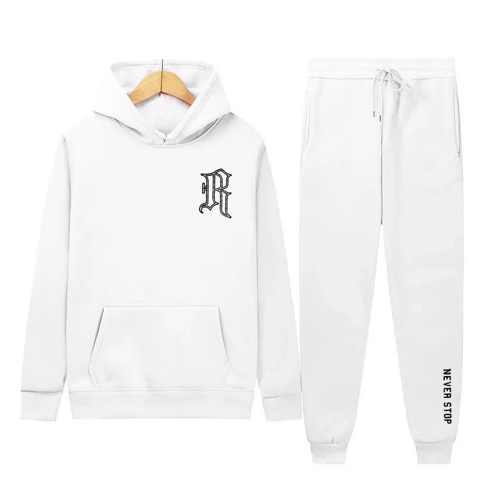 ชุดเสื้อฮู้ดลำลองและกางเกงลำลองสำหรับผู้ชาย ชุดกีฬาและกางเกงกีฬาสำหรับผู้ชายและผู้หญิง ชุดกันหนาวสำหรับผู้ชายในฤดูใบไม้ร่วงและฤดูหนาว