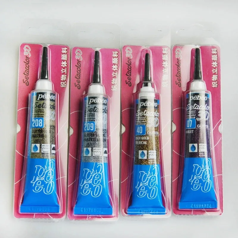 1 pcs 3D fabric pigment Bags hand drawn pigments 20ml Glass Ceramic Painting Pen 1mm line marker Metal flash foaming pigment