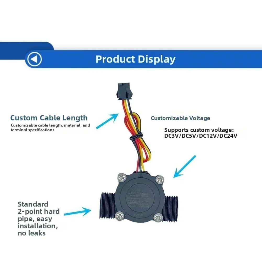 SEN-HZ21WA Water Flow Sensor For Water Heater Boilers 1-30 Liters/Minute Metering Speed Measurement Start Signal Alarm Signal
