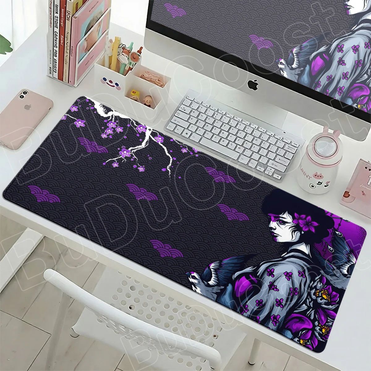 Japanese Kimono Girl Mousepad 40x90cm Office Extended Desk Mat Large Speed Gamer Keyboard Sakura Mouse Pad PC Gaming Accessories