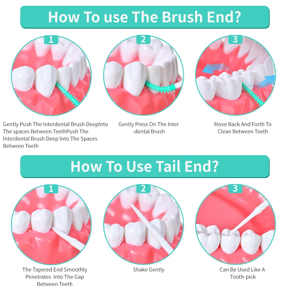 100 قطعة/الحزمة سيليكون بين الأسنان فرش الأسنان المسواك فرشاة الأسنان بين الأسنان مع موضوع أدوات تنظيف الفم العناية بالفم #2