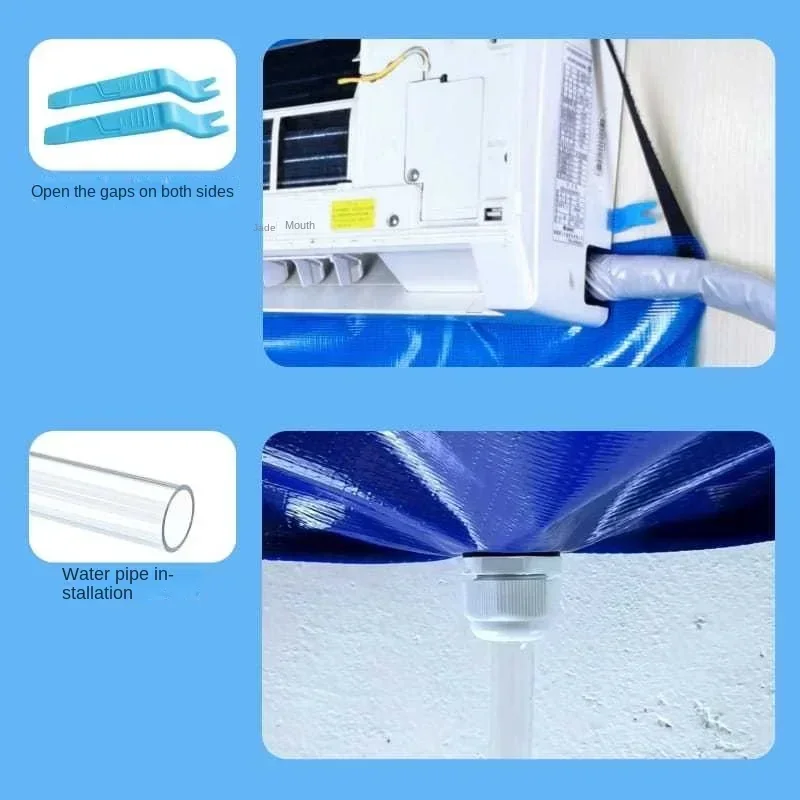 5/7/10/11/12pcs Reusable Air Conditioner Cleaning Set Cleaner Covers Water Bag Kit Hang Conditioning Large Restore Cleanliness