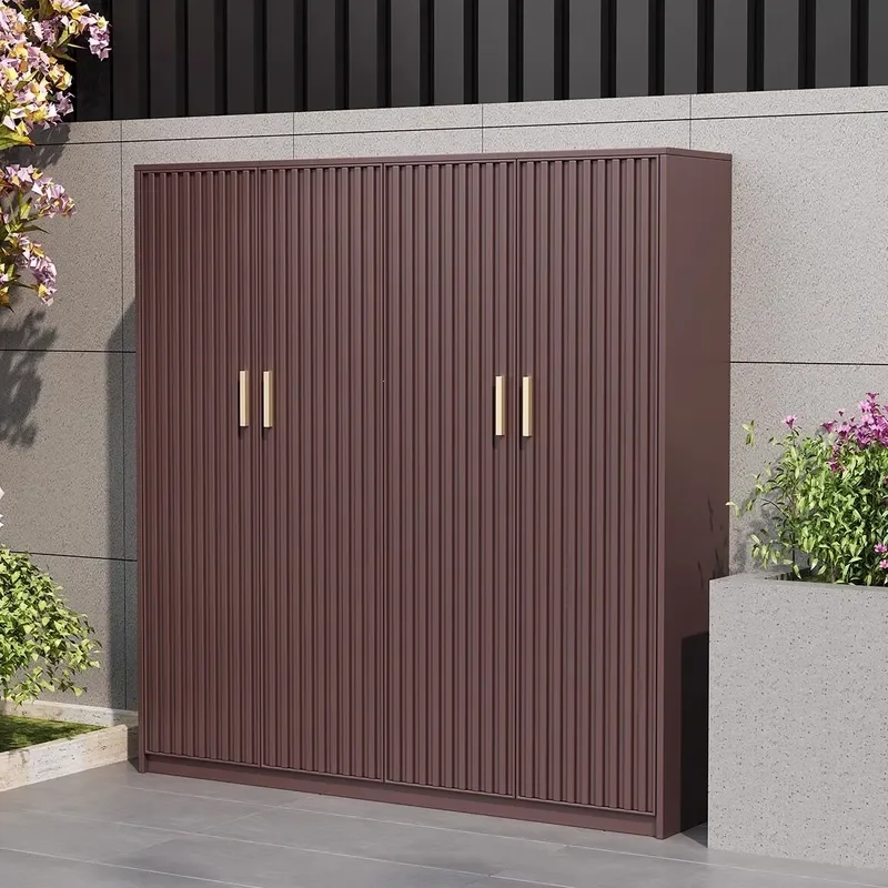 Outdoor Aluminum Alloy Storage Cabinet Large Capacity Tool Locker for Courtyard Balcony Villa Garden Weatherproof