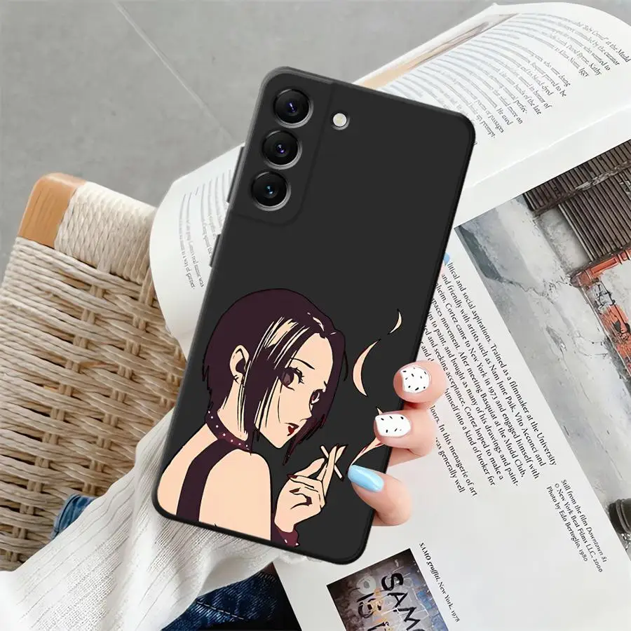 حافظة لهاتف سامسونج جالاكسي A40 A16 A17 A30 A15 A20 A13 A70 A10 A12 A04 A06 A50 A05 غطاء هاتف ناعم أسود أنيمي ناناس أوساكي خط #2