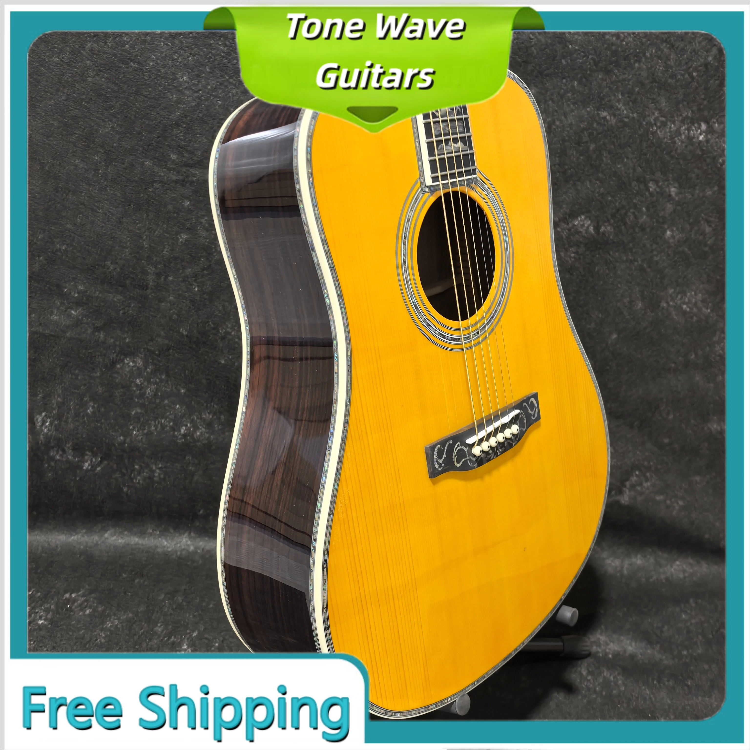 

D45 Solid top Acoustic Guitar Picea Asperata Body Rosewood Fingerboard Fixed Bridge Luxury large vase Collectibles High Quality