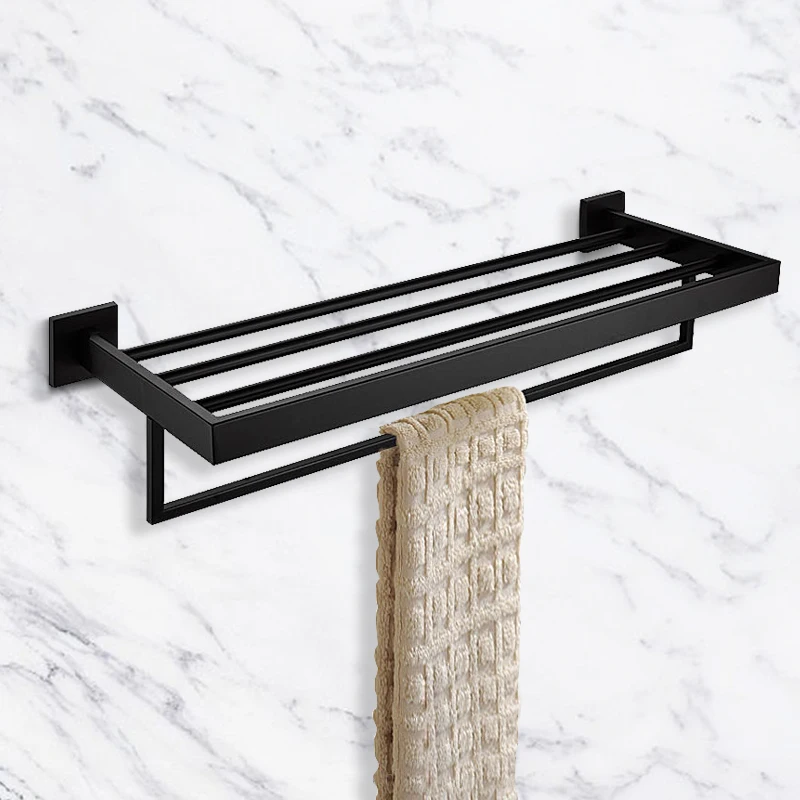 Imagem -06 - Suporte de Parede para Toalhas Prateleiras Duplas para Banheiro de Aço Inoxidável 304 Acessórios para Banheiro