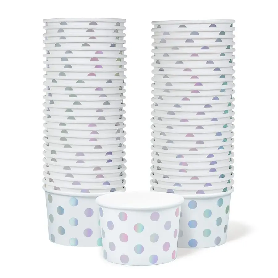 

Бумажные стаканчики для мороженого, 50 штук, 9 унций, одноразовые десертные чаши для горячих и холодных блюд, 9-унцевые стаканчики для вечеринок, для сандэ, фруктовых десертов