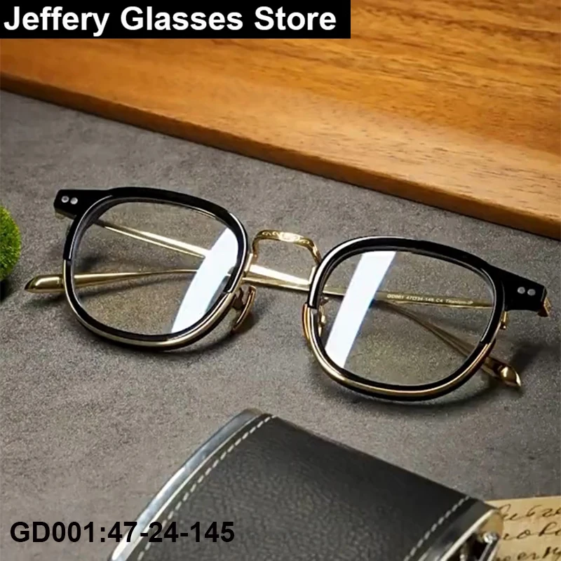 

Japanese Vintage Square Glasses Frames Men Women Pure Titanium Ultra-Light Handmade Eyeglasses Retro Brand Design Eyewear Oculos