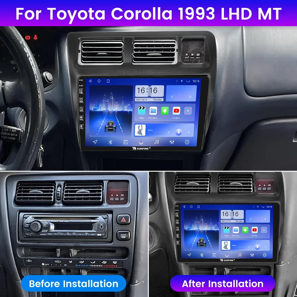 Android Car Radio For Toyota Corolla 1993 LHD MT Car Stereo 2Din Octa Core GPS Navigation Player IPS Screen Carplay Android Auto