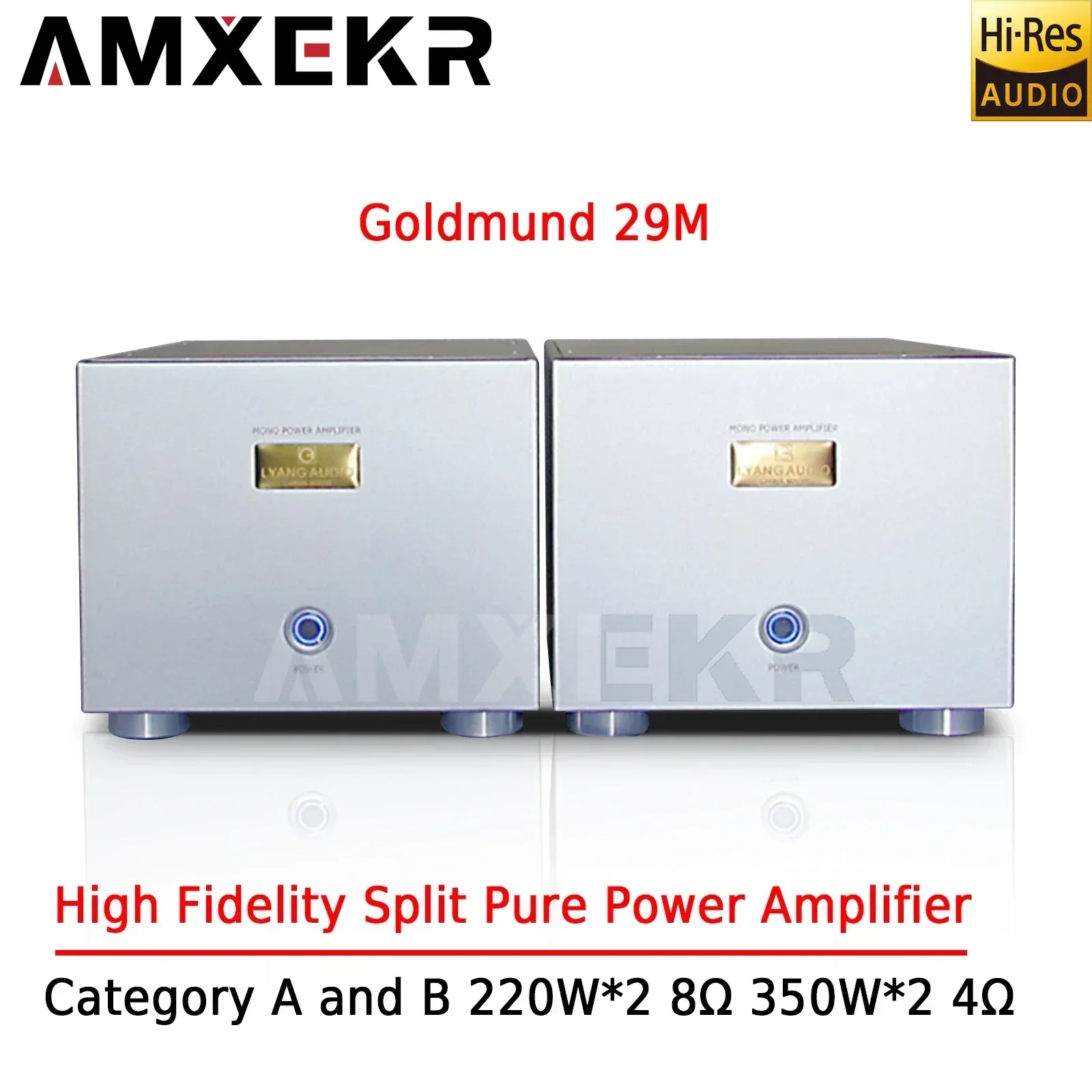 

AMXEKR Goldmund G29M Pure Power Amplifier 350W*2 Class A and B Fever Hifi High-fidelity Split Amplifier Audio