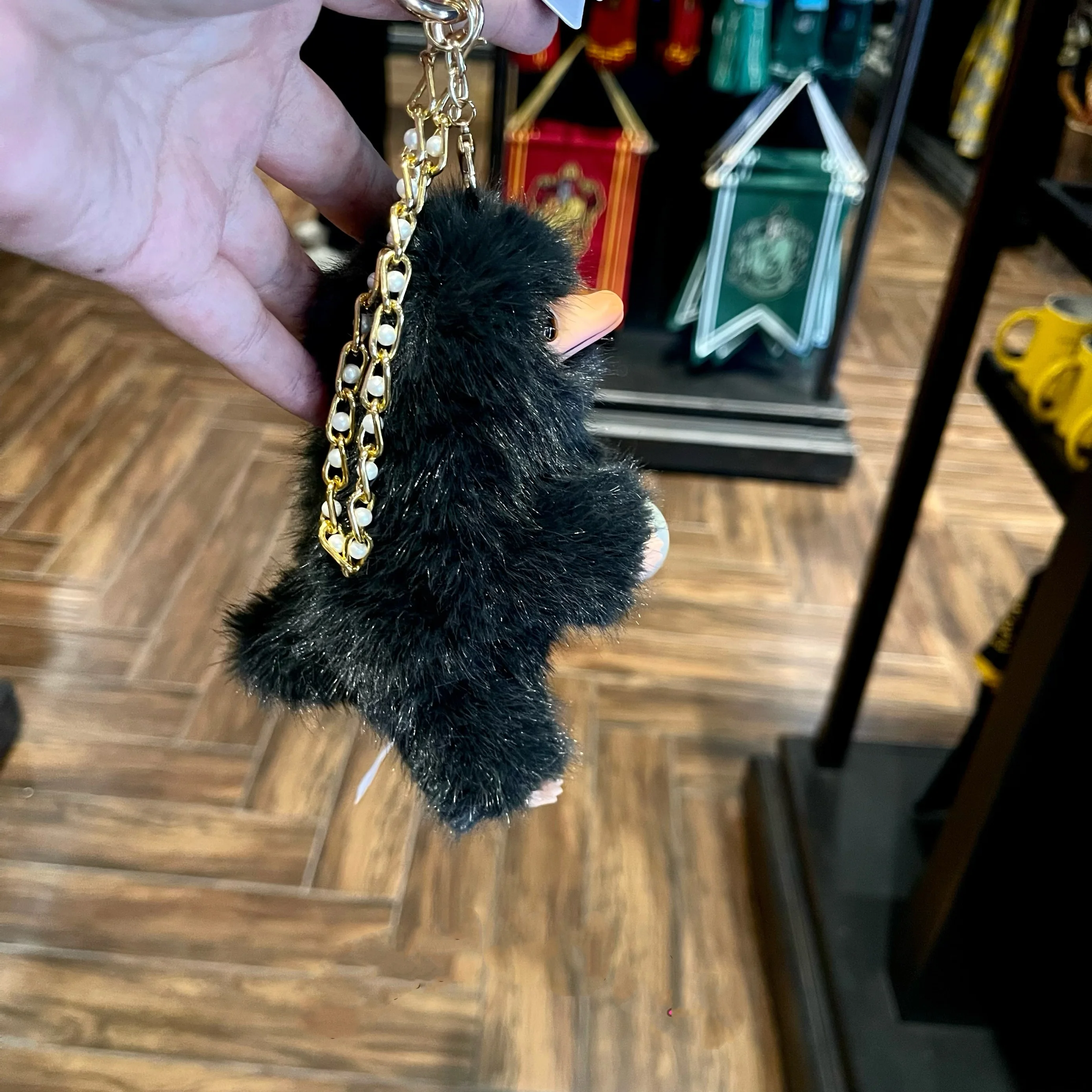 Universal Beijing Resort's Magic Academy Pet - Black Niffler Holding a Ball Plush Keychain, Backpack Ornament, Gift & Souvenir