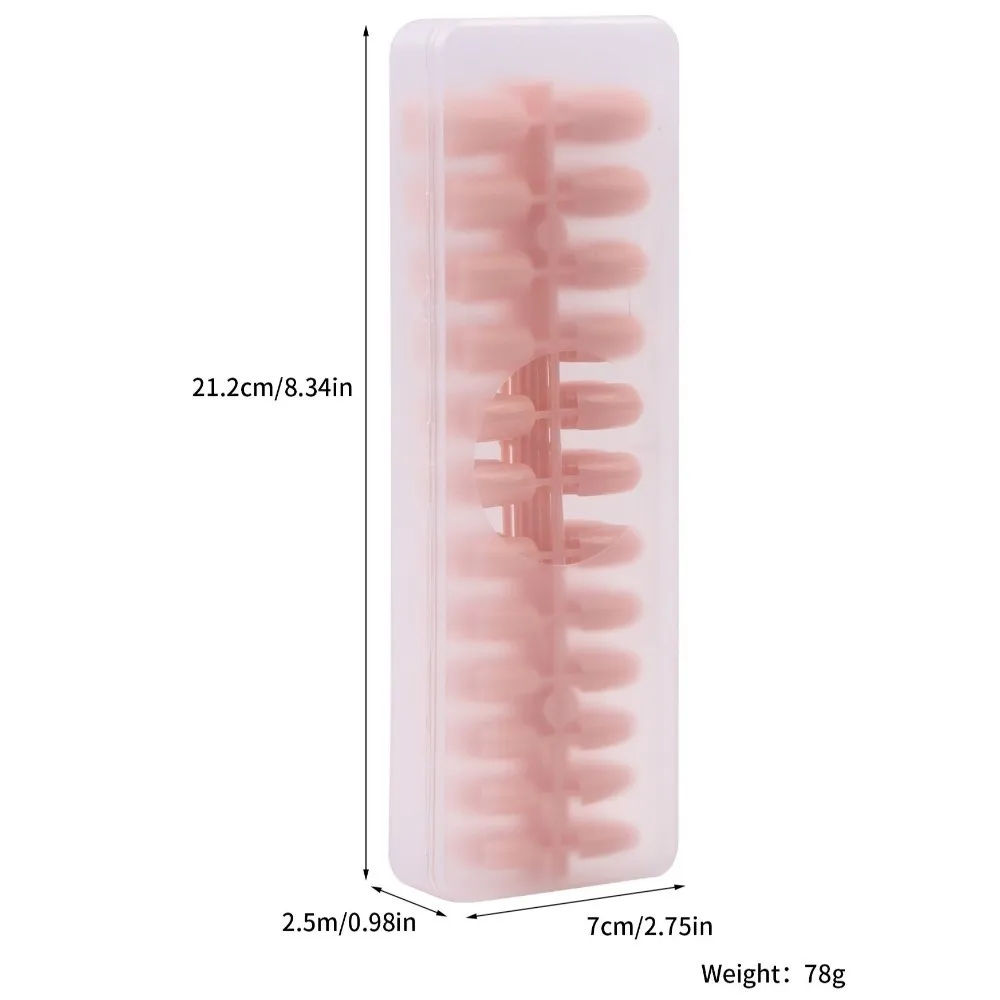 240pcs/Box Finished Detachable Nude Color Press On Nails Medium/Long Length Almond/Square/Oval Stiletto/Coffin Fake Nails Tips view 2