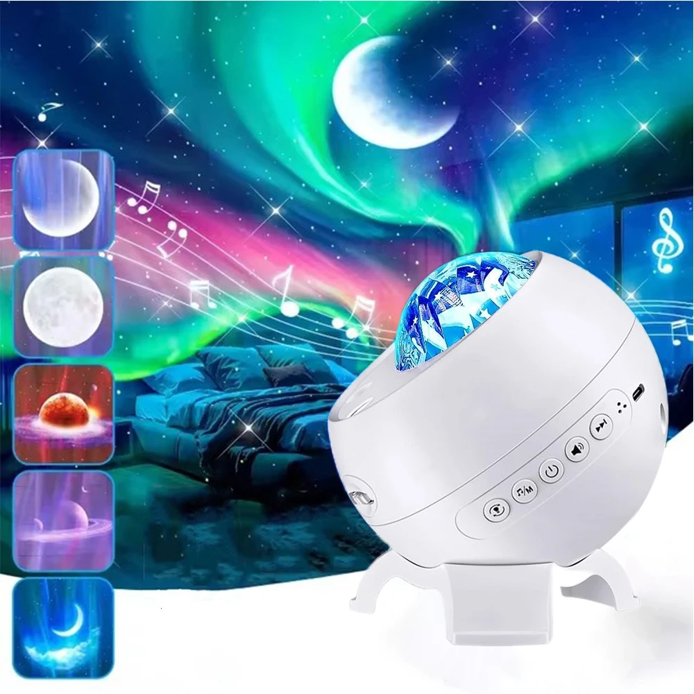 LED Northern Light telecontrol Projector Aurora Galaxy Projection Lamps Starry For Children Room Moon Star Moon Lamp Kid Gift