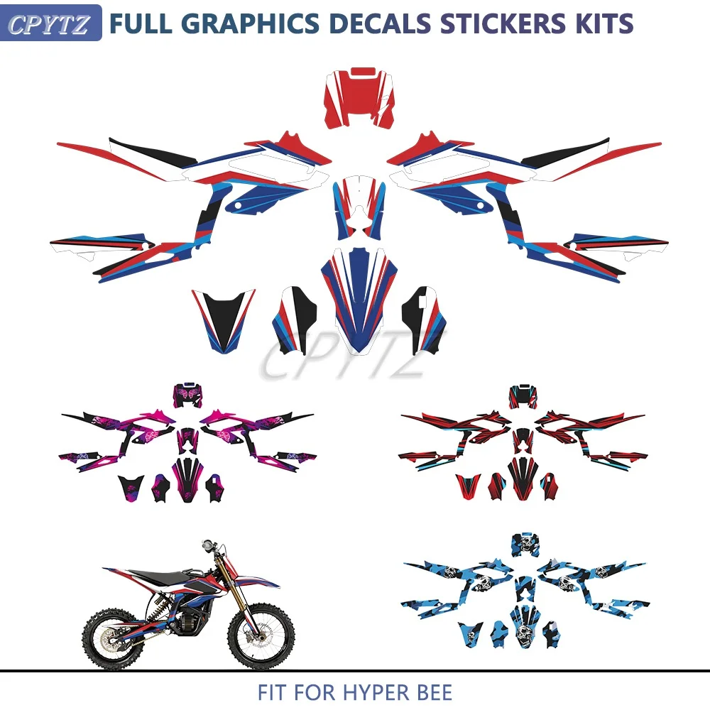 Motorcycle Full Set Graphics Background Stickers Kit Fit For Hyper Bee Body Decoration Protection Sticker Film Decal Customize