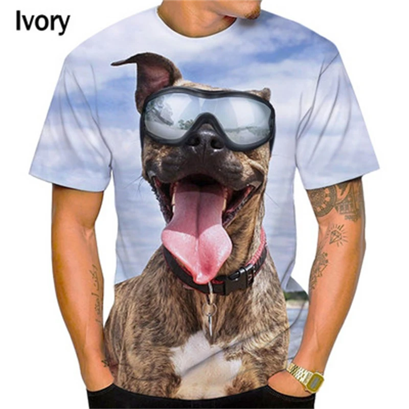 Summer New Hot Couple Funny Cute Dogs Graphic 3D Printed T-shirt For Men And Women Casual Short Sleeve Plus Size Mens Clothing