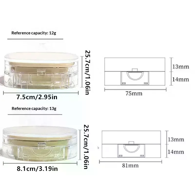에어쿠션 파운데이션 DIY 박스 미니 귀여운 빈 퍼프 박스 휴대용 거울 포함 비비크림 화장품 메이크업 케이스 용기 스펀지 포함