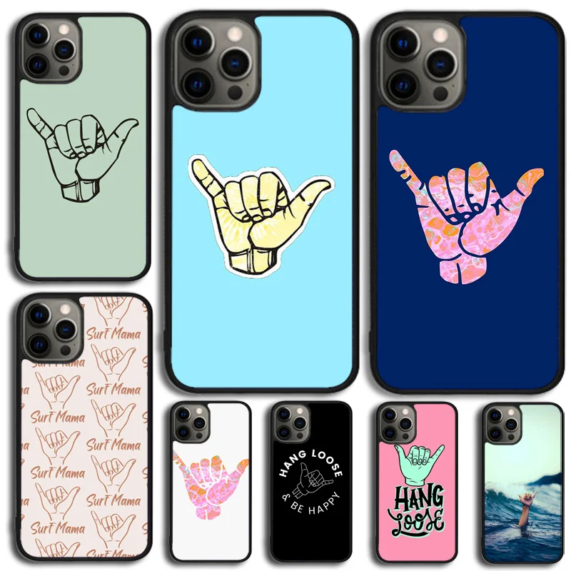 Surfer Surf Hang Loose Case For iPhone 11 12 13 14 15 16 Pro Max Cover For iPhone 13 12 Mini XR X XS Max Plus 2020