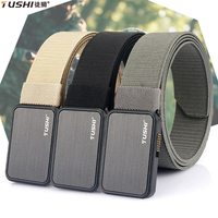 TUSHI New Automatic Buckle Tactical Belt For Men's Multifunctional Military Fan Canvas Belt Outdoor Nylon Training Waist Belt